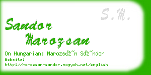 sandor marozsan business card